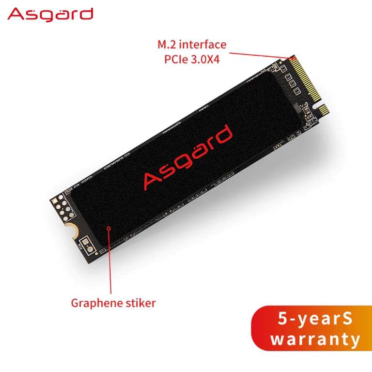 SSD Asgard M.2 NVME 500GB, Чтение 2100 МБ/с, Запись 1800 МБ/с, TLC, Ресурс 320тб
