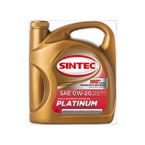 Моторное масло синтетическое SINTEC PLATINUM SAE 0W-20 API SP, ILSAC GF-6, 4 л