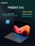 Ноутбук Firebat A16(16", 1920x1200, 100% sRGB, 300 nit/n5095/16gb/256gb ssd/w11)