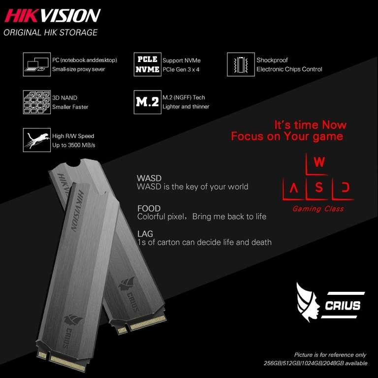 PCIE 3.0 Внутренний SSD Hikvision E2000, 2 Тб