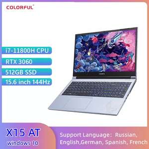 Игровой ноутбук Colourful X15 15.6 144hz 100% sRGB i7-11800h 16/512 RTX 3060 6gb TGP 110W