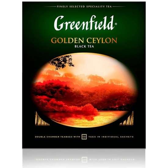 Чай GREENFIELD Golden Ceylon, черный, 100 пакетиков
