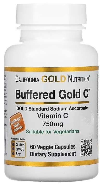 БАД California Gold Nutrition Buffered Vitamin C капс., 750 мг, 60 шт.