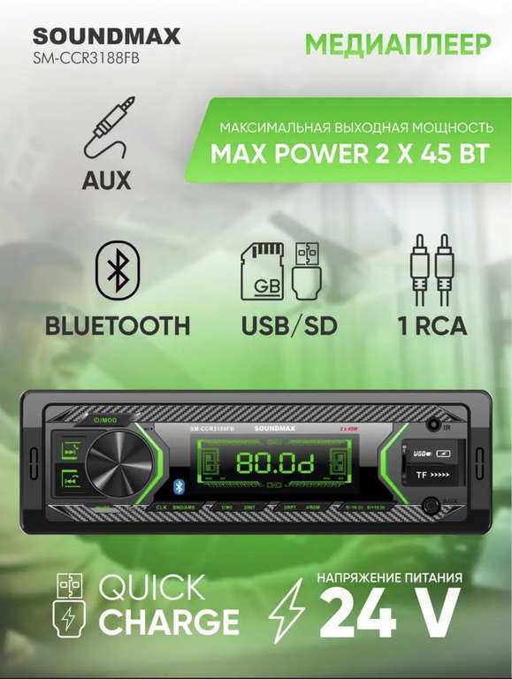 Автомагнитола Soundmax SM-CCR3188FB (цена с вб-картой)