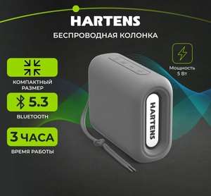 Беспроводная портативная колонка HARTENS HSP-1001 (5 Вт, с Bluetooth и радио, поддержка micro-SD карт и USB-накопителей)