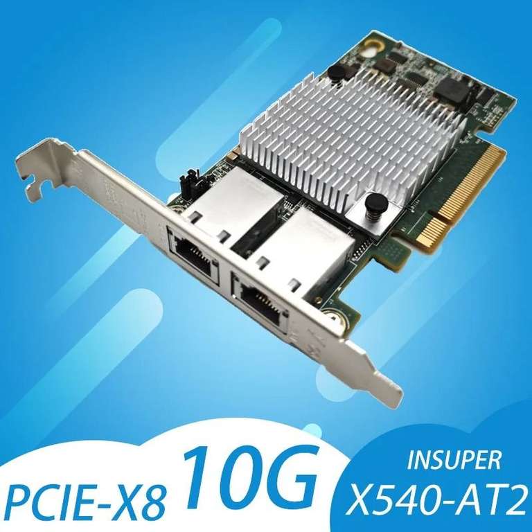 Сетевая карта Intel X540-T2 (×2 LAN 10Gbps, PCI-E ×8)