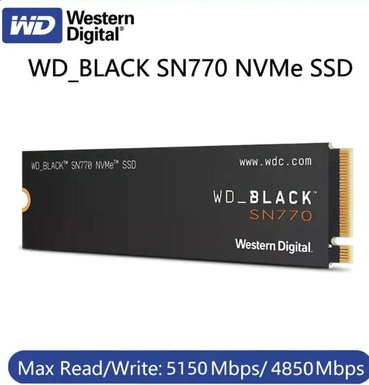 Внутренний SSD Western Digital WD SN770 black 1tb