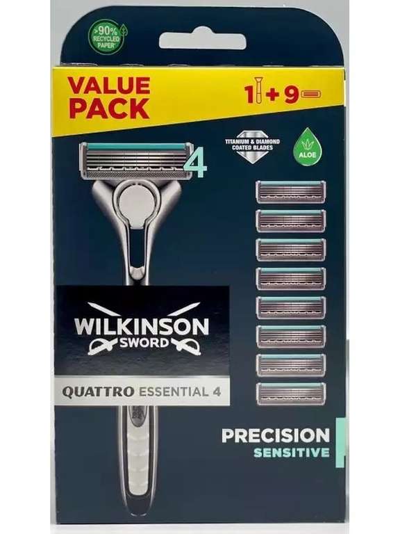 Wilkinson Sword Quattro Titanium PRECISION / Бритвенный станок + 9 Кассет