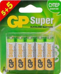 Алкалиновые батарейки GP Super Alkaline 15А АA - 10 шт. GP 15A5/5-2CR10