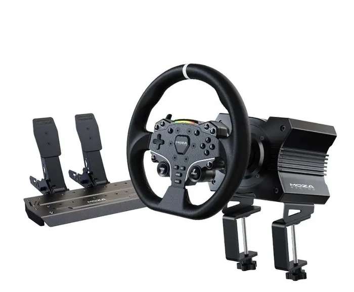 MOZA Racing R5 база + руль + педали для симрейсинга, черный (из-за рубежа) (цена с ozon картой)