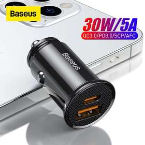 Автомобильное зарядное устройство Baseus 30 Вт с USB-портом для быстрой зарядки 4,0 3,0 FCP SCP AFC USB PD