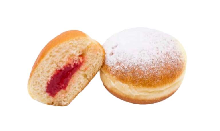[Мск] Пончик Берлинер с ванильным кремом, клубничным джемом 2x70г