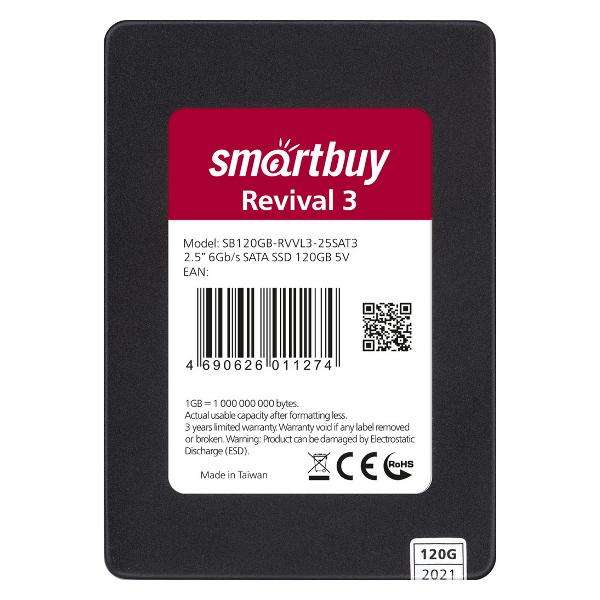 Жесткий диск SSD Smartbuy Revival 3 120GB SB120GB-RVVL3-25SAT3 (баллы применяются)