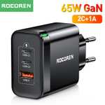 Rocoren GaN 65 Вт USB зарядное устройство Type C Quick Charge QC 4,0 3,0 Type-C USBC PD