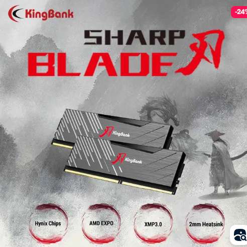 KingBank SharpBlade DDR5 2x32 ГБ 6000mhz (Озон Глобал)