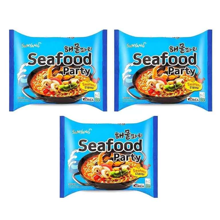 Samyang Seafood party со вкусом морепродуктов, 3 шт*125г
