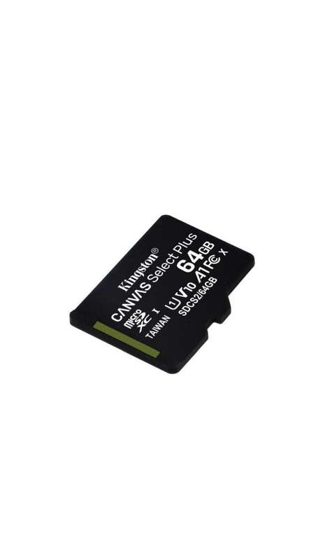 Карта памяти microSD Kingston Plus 64гб