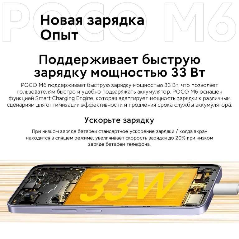 Смартфон POCO M6 8/256GB Глобальная версия (из-за рубежа, с картой OZON)