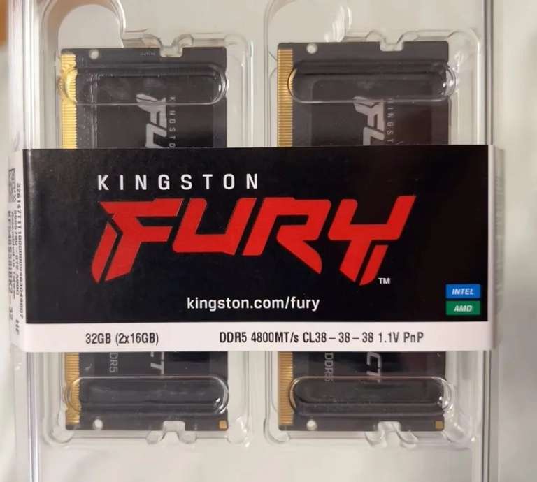 Оперативная память Kingston Fury Impact DDR5 4800 МГц 2x16 ГБ (KF548S38IBK2), из-за рубежа