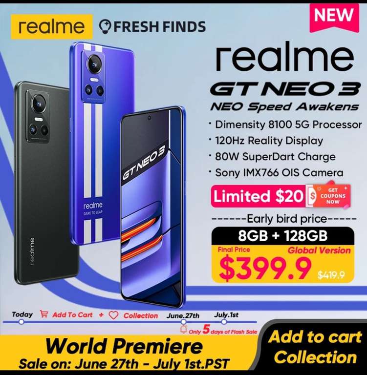Смартфон Realme GT Neo 3 8/128 Глобальная версия