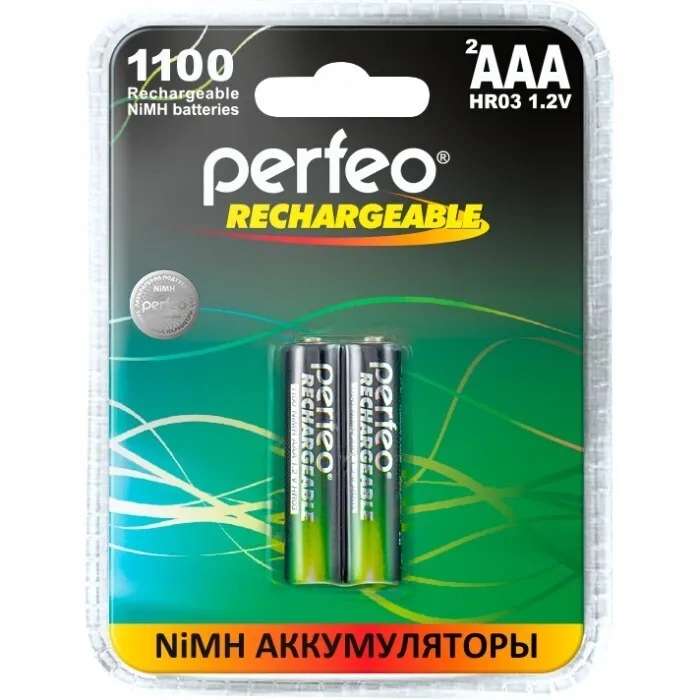 Perfeo Ni-Mh аккумуляторы HR03 AAA 1100mAh на пластиковом блистере, 2шт, 1.2V