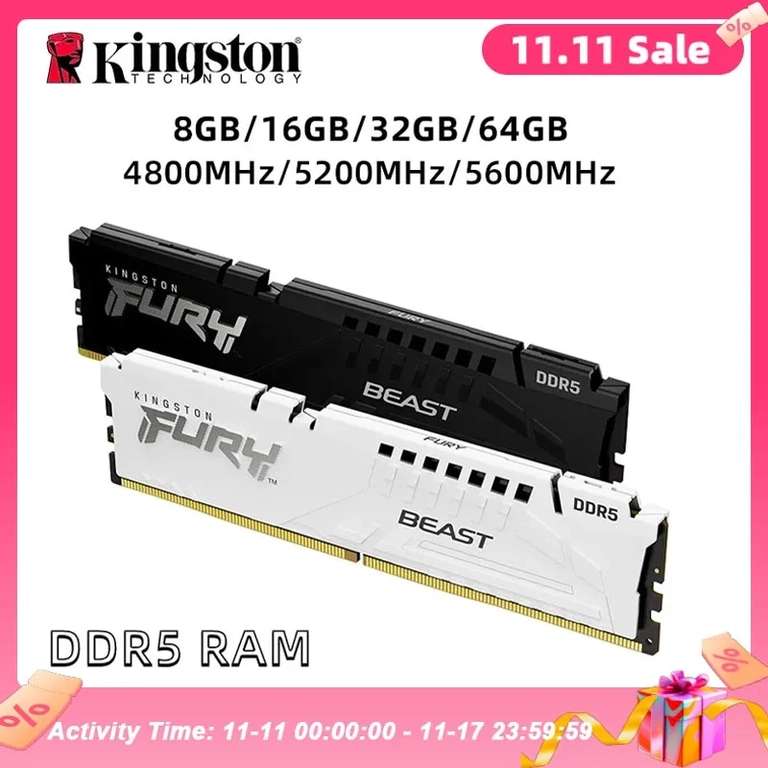 Оперативная память Kingston FURY Beast DDR5 16GB 4800