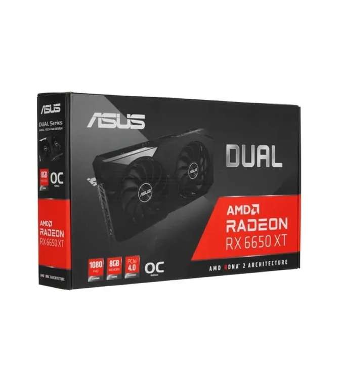 Видеокарта ASUS Radeon RX 6650 XT AMD Radeon RX 6650 XT 8 ГБ (DUAL-RX6650XT-O8G)