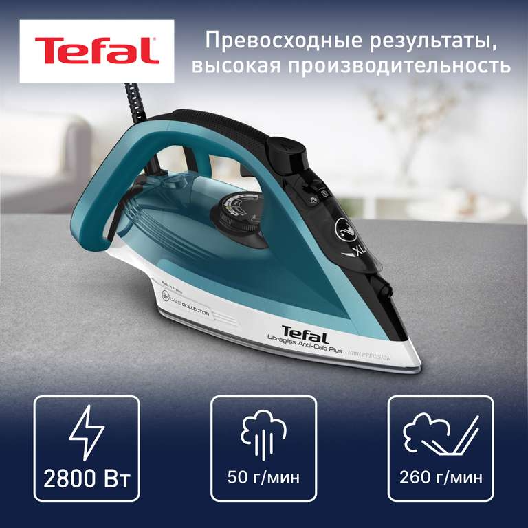 Утюги и бытовая техника с возвратом бонусами на ММ (напр., утюг Tefal Ultragliss Anti-Calc Plus FV6844E0 + 4143 бонуса)