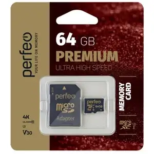 Карта памяти Perfeo microSDXC 64GB High-Capacity (Class 10) UHS-3