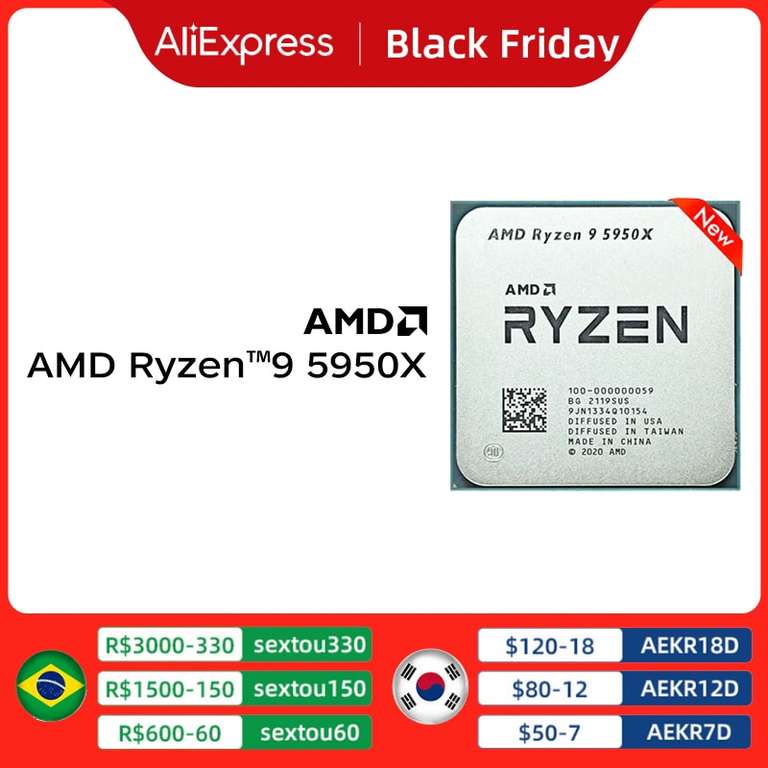 Процессор AMD Ryzen 9 5950X, 16 ядер, 32 потока, 4.9 ГГц, 64MB L3, OEM, NEW