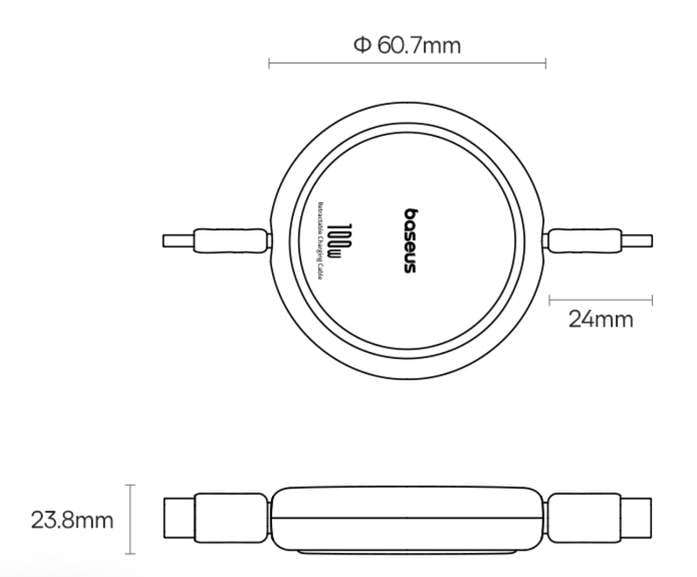 Большая подборка кабелей Baseus (напр., выдвижной кабель Baseus Free2Draw Mini USB-C 100 Вт)