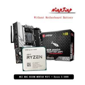 Комплект из AMD Ryzen 5 5600 R5 5600 CPU и MSI MAG B550M MORTAR-WIFI (через QIWI 16400₽)