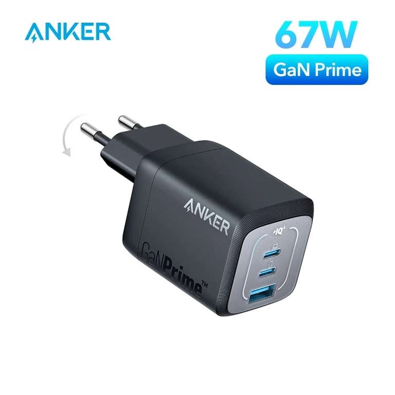 Сетевое зарядное устройство Anker Prime A2669 (GaNPrime, 67 Вт, 3 порта)