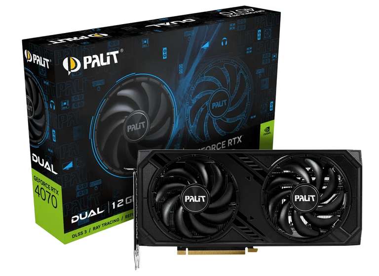 Видеокарта Palit GeForce RTX 4070 Dual 12 ГБ (NED4070019K9-1047D), цена с Озон картой