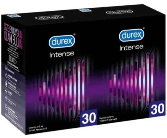 Презервативы Durex Intense для стимуляции 2 упаковки (общее кол-во 60 шт., оригинал)