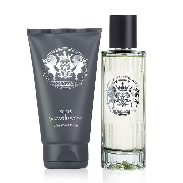 Парфюмерно-косметический набор COLOGNE-ZATION Spices & Wacapou wood - парфюмерная вода 100ml и лосьон после бритья 150ml (225₽ с бонусами)