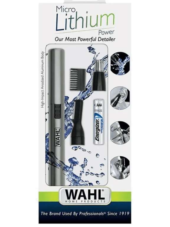 Триммер WAHL Micro Lithium (длина стрижки до 4 мм, насадок - 2 шт, питание - от батареек)
