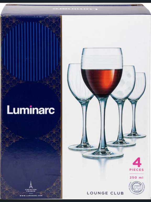 Бокалы Luminarc Lounge Club для вина 250мл 4шт