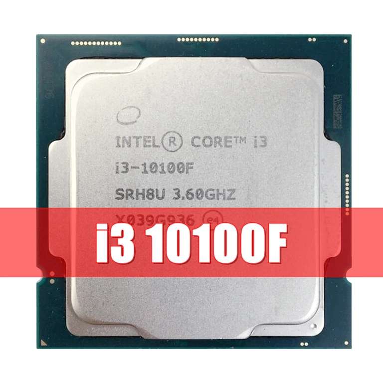 Процессор Intel Core i3-10100F, 4 ядра, 8 потоков, 65 Вт (через qiwi 6028₽)