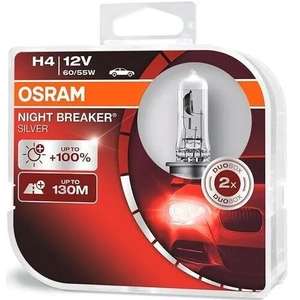 Галогеновые лампы Osram Night Breaker Silver H4 (2 шт.) цена с озон картой