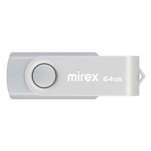 Флешка Mirex Swivel 64GB USB 2.0 Silver 13600-FMUSI64 (209₽ в Мвидео и Эльдорадо с вычетом бонусов)