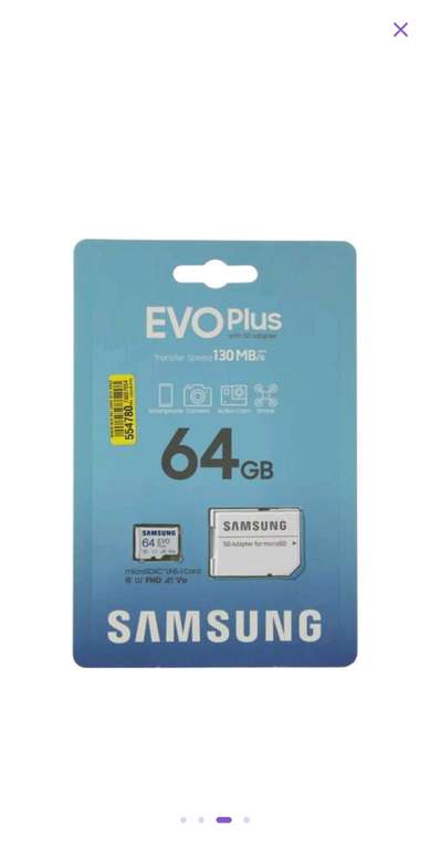 Карта памяти Samsung EVO Plus 64GB microSDXC Class 10 (MB-MC64KA/EU) ( возврат 297 бонусов)