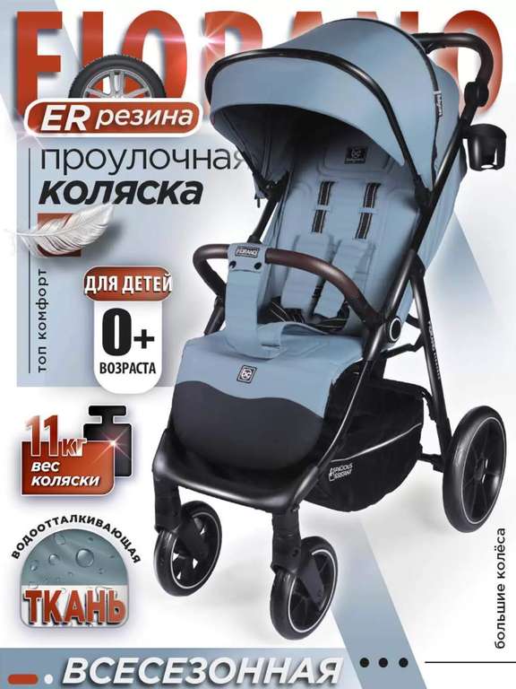 Повышенный возврат бонусами на коляски (напр., коляска прогулочная Babycare Fiorano + 6545 бонусов)