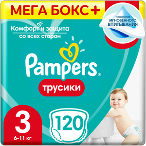 Pampers трусики Pants 3, 6-11 кг, 120 шт.