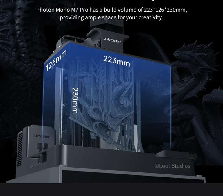 3D-Принтер Anycubic Photon mono M7 Pro, 14К, LCD 10.1 , скорость печати до 170мм/ч