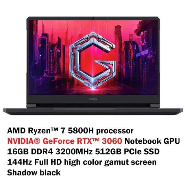 Ноутбук Xiaomi Redmi G, 2021 (AMD R7 5800H, 16 Гб DDR4, 512 ГБ SSD, RTX 3060 GPU, 144 Гц 16.1" FHD sRGB100%)(qiwi - 77405₽)