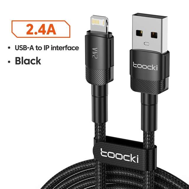 Кабель Toocki Lightning - USB Type A 0.5 м (чёрный)