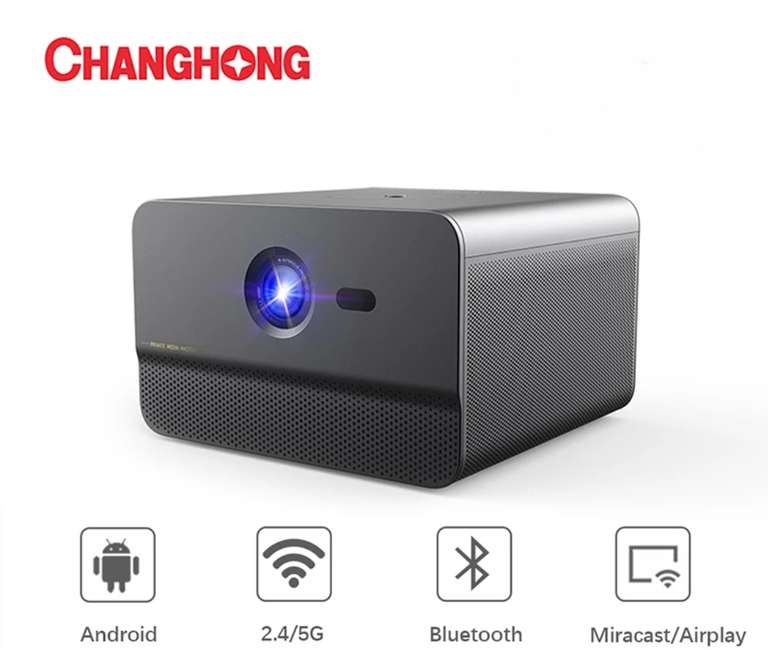 Проектор Changhong C300 DLP, 1080P, Full HD, 800 ANSI, с Android, Wi-Fi, поддержка домашнего кинотеатра, 3D, 4K TV