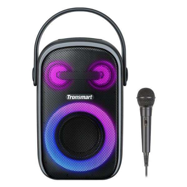 Беспроводная акустика Tronsmart Halo 110 с караоке микрофоном (60 Вт, IPX6, USB Type-C, Bluetooth 5.3, подсветка, до 18 часов работы)
