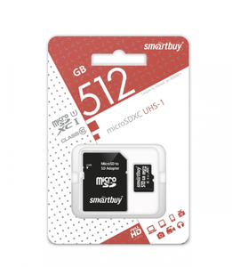 Карта памяти micro SDXC 512Gb SmartBuy Class 10 UHS-I + ADP